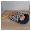 Pochette à savon fleurs bleues 2 Pochette à savon fleurs bleues