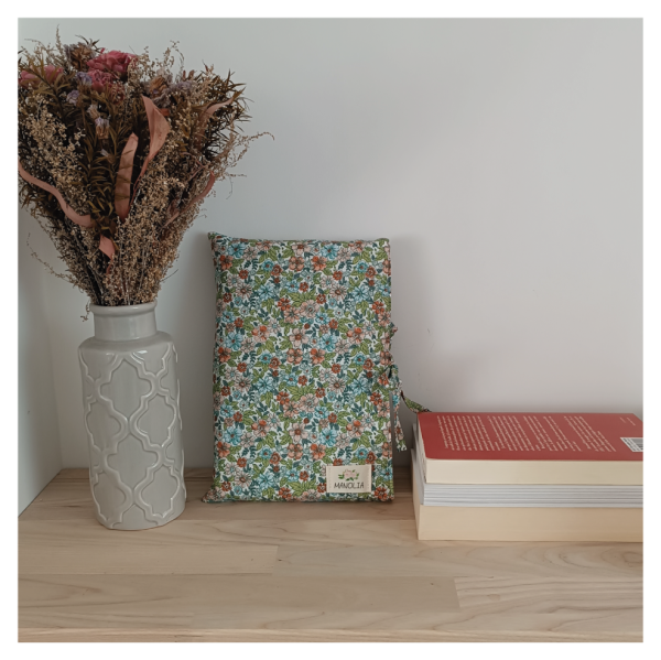 Pochette fleurs kaki 1 Pochette à livre broché fleurs kaki