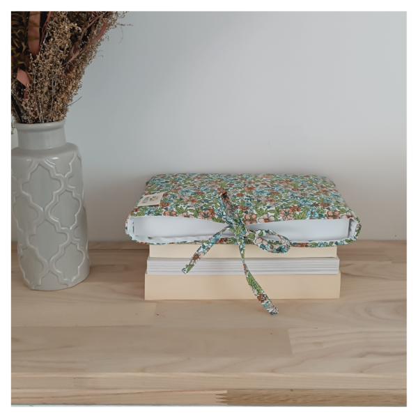 Pochette fleurs kaki 2 Pochette à livre broché fleurs kaki