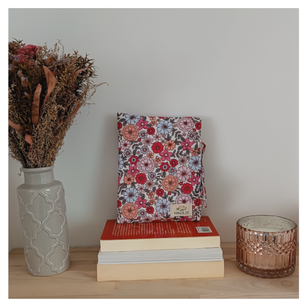 Pochette fleurs roses 1 Pochette à livre de poche fleurs roses