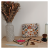 Pochette gaze de coton fleurs 1 Trousse plate gaze de coton fleurs