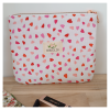Pochette petits coeurs rouge et rose 2 Trousse plate petits coeurs rouge et rose