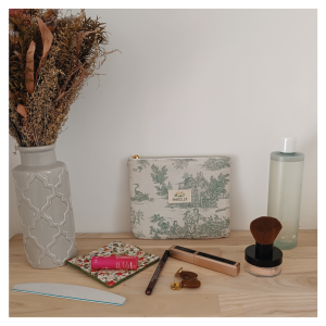 Trousse plate toile dejoy verte