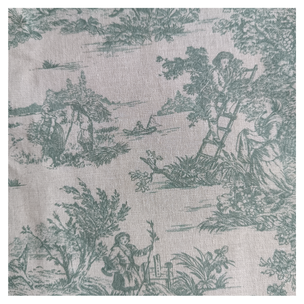 Coton toile de jouy verte
