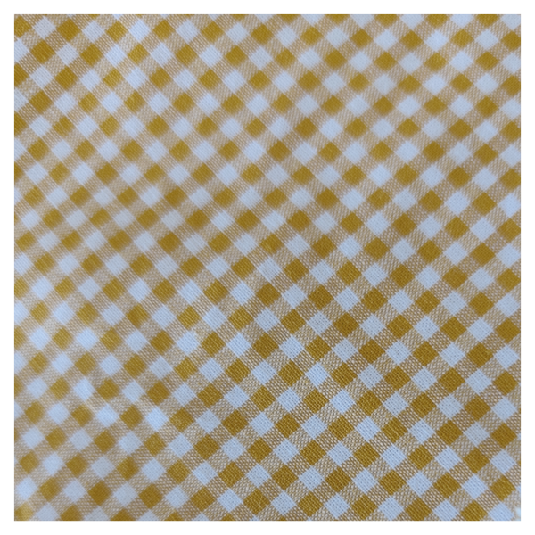 Grand carré visage Coton vichy petits carreaux moutarde Grand carré visage Coton vichy petits carreaux moutarde