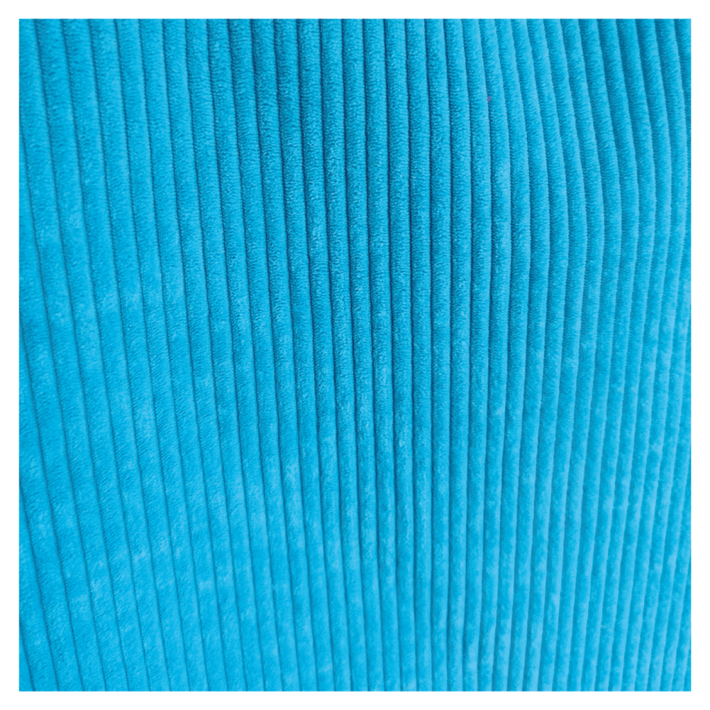 Velours côtelé bleu turquoise