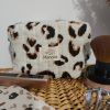 Trousse make-up gaze de coton léopard et coton enduit