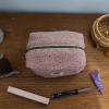 Trousse make-up teddy bouclette rose et coton patricia